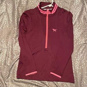 Pink ultimate long sleeve pullover half zip size large like new
